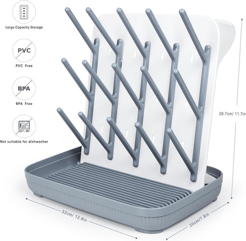 Set- Termichy Baby Bottle Drying Rack: Vertical Bottle Dryer Rack Holder with Brushes Drying Rack & Nipple