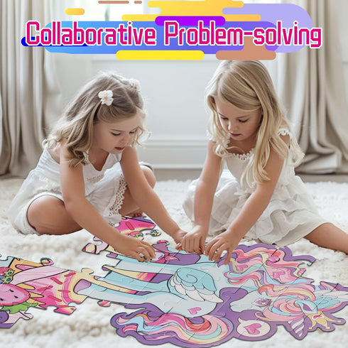 Wings Giant Shimmery Unicorn Floor Puzzle, 50 Pieces Large Jigsaw Puzzle for Kids Ages 4-8, Educational Unicorn Toys