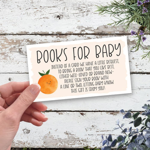 m&h invites 50 Little Cutie Books for Baby Shower Request Cards - Gender Neutral or Girl Baby Shower Inserts