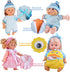 8pcs Baby Doll Clothes Dress - Newborn Accessories Gown Costumes with Schoolbag, Xmas Gift-wrap