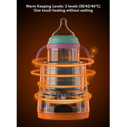Brrnoo Baby Bottle Shaker Warmer Waterless Milk Warmer with Shake Function, Portable Baby Bottle Heater & Defroster