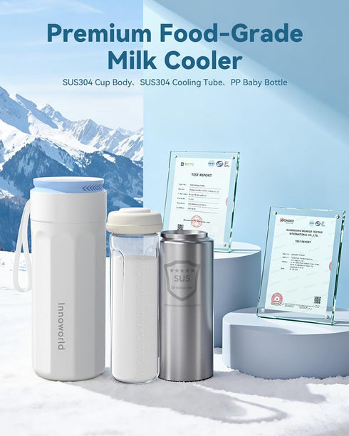 Innoworld 11oz 360 24 Portable Breastmilk Cooler for Outdoor, Breast Milk Cooler with Baby Bottle for Breastmilk