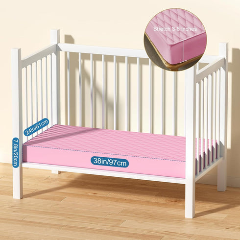 VOPHIA 2 Pack 24X38 24X38inch) Waterproof Mattress Protector Crib,Cotton Fitted Crib Sheets Crib Mattress Protector