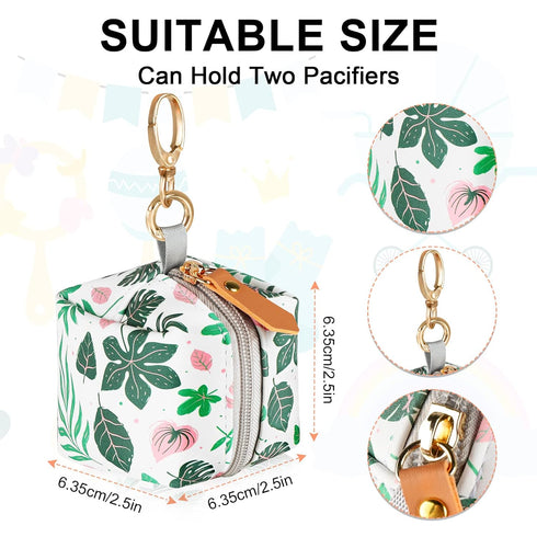2 Baby Pacifier Case with Clip, Baby Pacifier Holder Pouch Box for Diaper Bag, Holds Pacifiers for Travel Outdoor