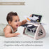 Taf Toys Black & White Rattling Spinning Book, High Contrast Newborn Baby Toy 0-6 6-12 Months with Mirror for Cognitive