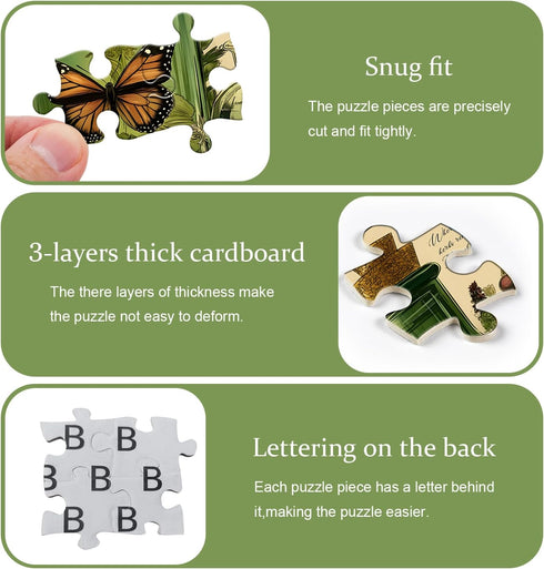 PICKFORU 1000 Plant Puzzles for Adults Pieces, Vintage Butterfly Magic Potion Bottle Puzzles,Flower Jigsaw Puzzle Retro