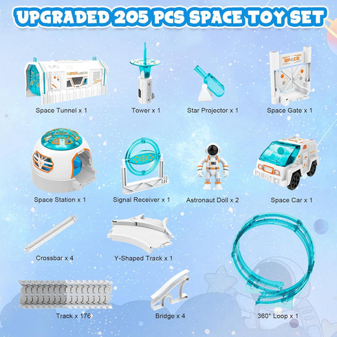 Set, 205 Set 4-7 3-12 KIZJORYA Construction Race Track, Space Train Track PCS DIY Flexible Tracks Play for Boys