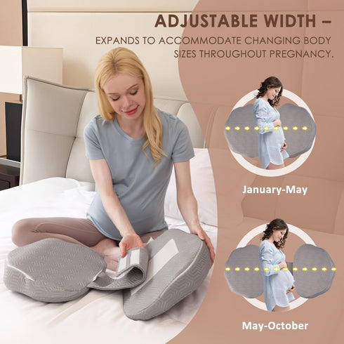 Chilling Home Pregnancy Pillow - Upgraded Memory Foam Maternity Pillow for Pregnant Women - Wedge Pillows for Sleeping