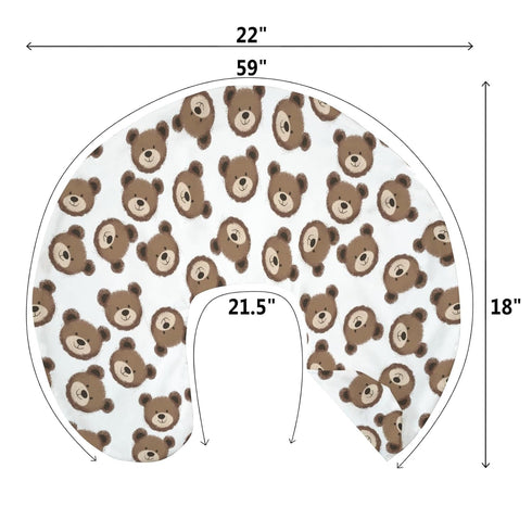 Neutral Boho Bears Baby Nursing Pillow Covers for Boy Girl Cute Brown Bear Nursing Pillow Slipcovers for Breastfeeding