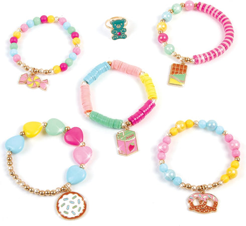Make It Real Snackers Bracelet Kit, Vending Machine - Make 5 Snack-Themed Charm Bracelets for Girls & Kids Ages 8+