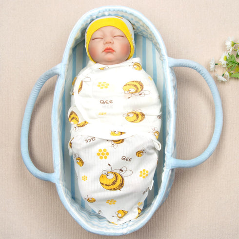 17-22 Inch Reborn Baby Doll Swaddle Blanket for Reborn Baby Boys Girl Dolls Soft Cotton Blanket Carry Newborn Infants
