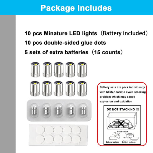10 10 Pack SUZEYAR pcs Miniature Led Lights,Tiny Lights for Hand Craft/DIY,Miniature Lights Battery Powered, Dollhouse