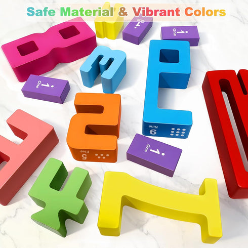 GUKAZH 20PCS 1-10, Educational Toys Wooden Number Building Blocks Stacking Toys for Kids, Math Learning Tool Digital