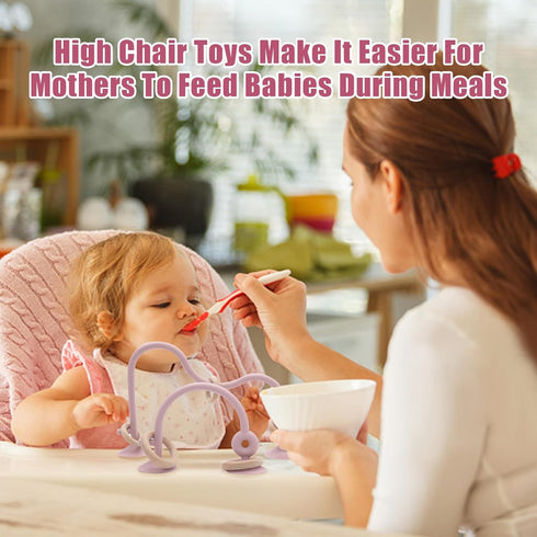 High Chair Toys with Suction Cups - Food Grade Silicone Teething Toy for Kids 6-18 Months, Perfect for Travel