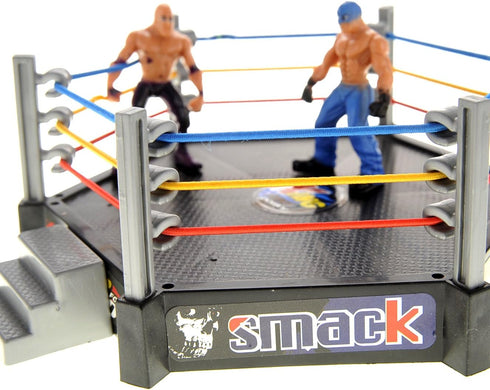 PowerTRC 32 Pcs Wrestling Toys Play Set | 12 Super Wrestlers, 2 Wrestle Rings, Realistic Accessories & Cake Topper Gift