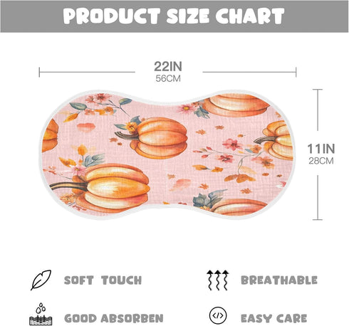 YETTASBIN Watercolor Pumpkin Muslin Baby Burp Cloth, Super Soft Absorbent Cotton Burp Rag Baby Bibs Feeding Cloth