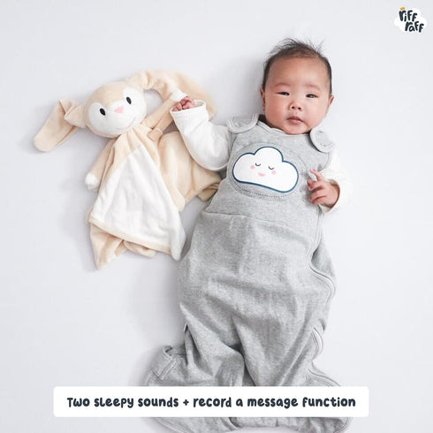Riff Raff Baby Sleep Toy Soother - Musical Plush Bunny with White Noise & Lullaby - Lovey Security Blanket for Newborns