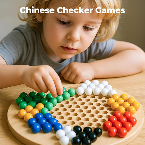 60PCS Set, 5/8Inch, 6 POPLAY Glass Marbles for Marble Board Game Chinese Checkers Board Game, Colors