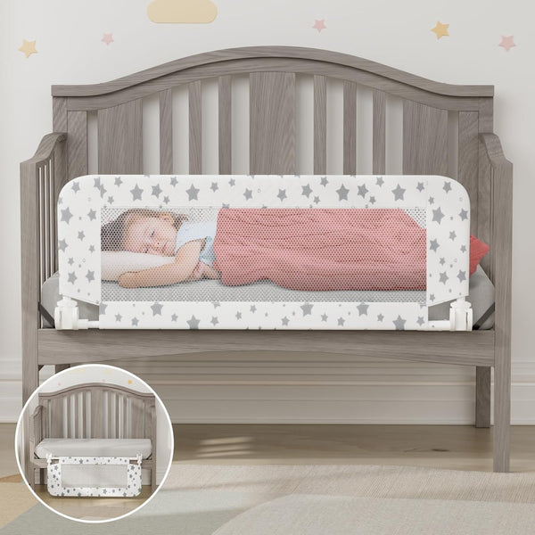 NUTIKAS Crib Rail Guard for Toddlers - 35.3" Toddler Bed Rails Convertible