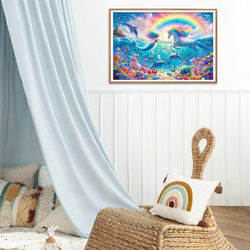 100 Piece Puzzles for Kids Ages 6-10 - Mermaid Unicorn Puzzle for Girls and Boys