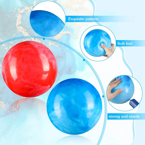 Sotiff 2 Pcs Colorful 8.5 Inch Marbleized Bouncy Balls - Inflatable Balls for Adults Pet Party Supplies