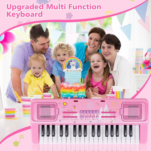 37 Kids Keyboard Piano, Keys Keyboard Electric Digital Piano, Early Learning Educational Musical Toys Piano for Kids