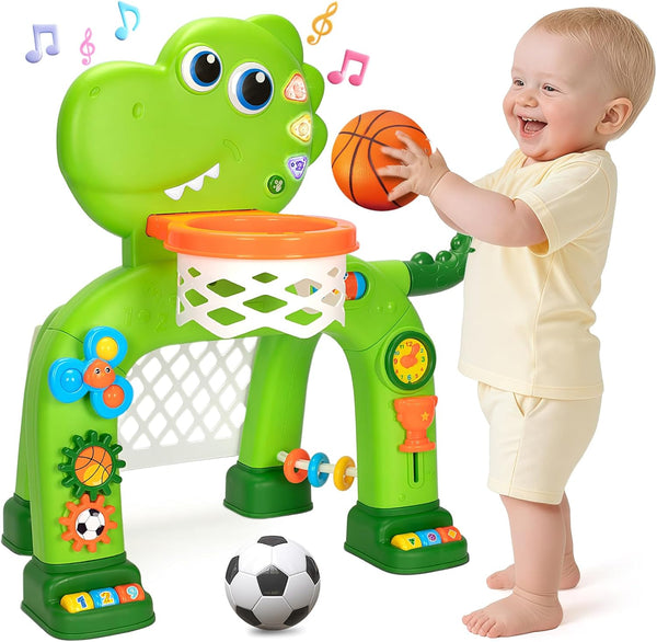 Toddler Basketball Hoop & Soccer Goal, Baby Toys for 1 2 3