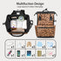 Hsnar Backpack Prints Abstract Leopard Waterproof Diaper Bag Large Capacity Baby Bag with Stroller Straps, Multi-Pocket