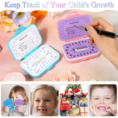 2 Pack Caffox Tooth Holders for Kids Keepsake, Tooth Fairy Box, First Tooth Keepsake Box, Tooth Collection Container