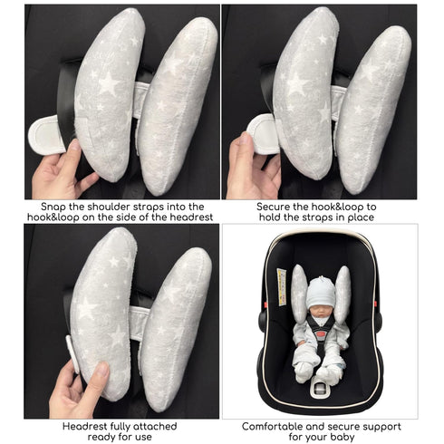Zdbdbd Infant Travel Pillow, Adjustable Baby Head Neck Support Cushion for Car Seat and Stroller - Comfortable