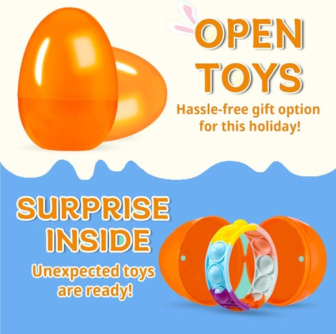 60PCS Prefilled Easter Eggs with Toys Inside, Easter Basket Eggs Filled Stuffers, Easters Theme Party Favors Fidget