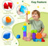 1-3, 3D Set, (14pcs) Pairez Toys Magnetic Blocks, Large Building Blocks for Toddlers Multi-Shape Stacking Blocks