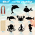 64 Pcs Sea Theme DIY Scratch Cards Set, Birthday Party Supplies Favor, Rainbow Color Scratch Art with Wooden Styluses
