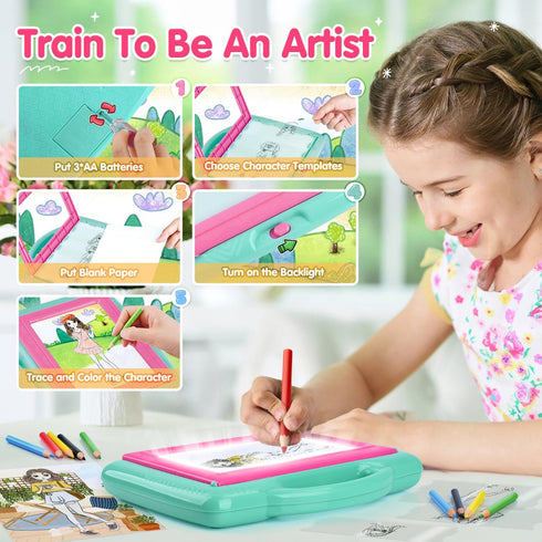 6-12, 6+ PLAY Light Up Tracing Pad for Kids, LED Tracing Pad Toys for Girls Ages Arts & Crafts Writing Drawing Tracer