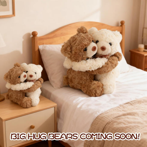 Hugging Teddy Bears, Two Hugging Teddy Bears Stuffed Animals for Couple Girlfriend Girls Kids with Paw Hook and Loop