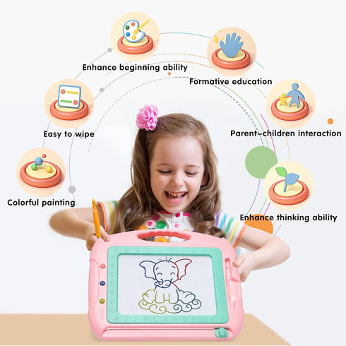 Toys for 1-2 Year Old Girls, Magnetic Drawing Board Toddler Toys, Erasable Doodle Board for Kids Birthday Gifts