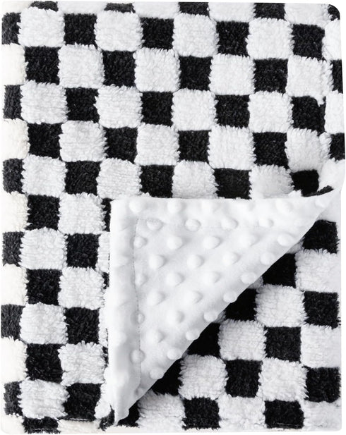 Soft Checkered Baby Blankets, Unisex, Breathable Gender Neutral, 30” X 40”