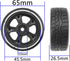 1/10 RC Hard Plastic Drift Tires & Wheel Rims, 12mm Hex Compatible with HSP 94123 Tamiya TT01 TT02 Kyosho Traxxas