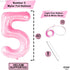KatchOn Giant Pink 5 Balloon - 40 Inch Mylar Number 5 Balloon for 5th Birthday Decorations Girl