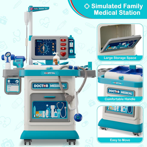 3-5, 26 Set 3-8,Role AuroTops Doctor Kit for Toddlers Pcs Doctor Play for Kids Ages Play Toy Medical Cart Doctor Toys