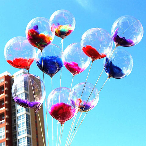 25 PCs Clear Bobo Balloons: 12 inches Transparent Bubble Balloons for Light Up LED, Christmas, Party Events, Weddings
