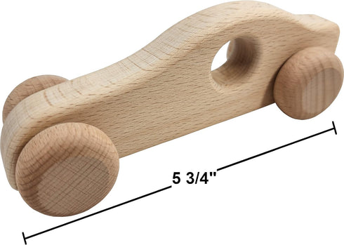 2 Pack Wooden Cars for Toddlers and Babies, Montessori Baby Rattles and Teething Toys