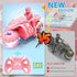 360 2.4Ghz 5-12 RC Motorcycle Toy with RGB Wheels Light, Rotation High Speed Remote Control Dirt Bike with Rider