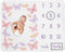 Sweet Jojo Designs Baby Milestone Blanket (Pink/Purple Shabby Chic Butterfly) for Girls,