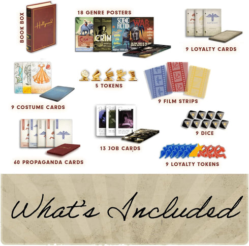 Hollywood 1947 Board Game Deluxe Version - A Movie Making Game for Friends and Family, Ages 14 and Up