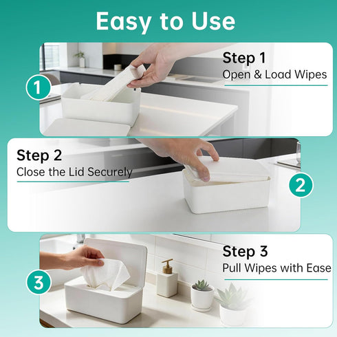Piszvbej 2 Pack Pack, Wipes Dispenser Compatible with Cottonelle Refill Flushable Wet Wipes Container, Wipe Holder