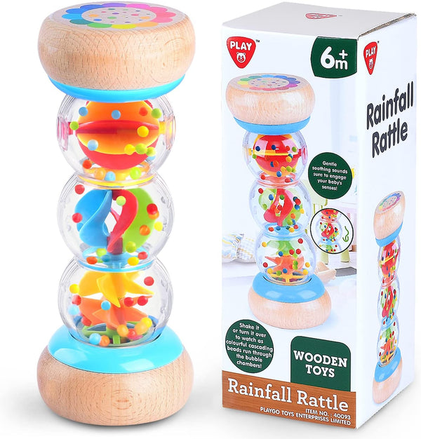 Rainmaker - 7 inch Wooden Rain Stick Montessori Toy for Babies 6-12 Months, Baby Rattle Shaker Musical Instrument
