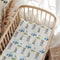 Wicbfdfv Cute Bear Golf Cart Blue Baby Crib Sheet for Boys Girls 52x28x9