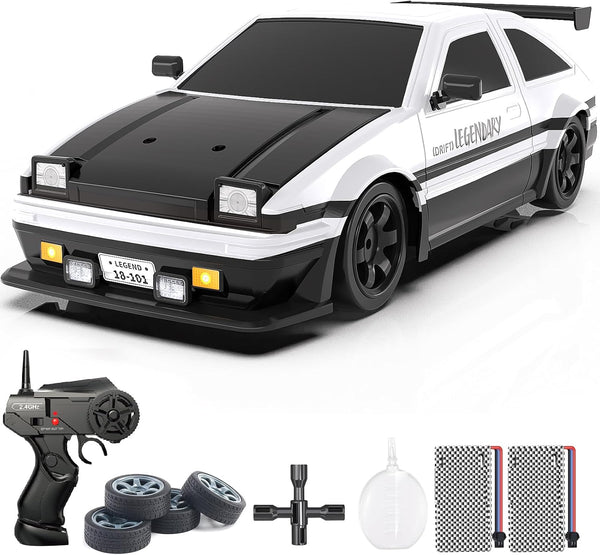 Mostop RC Drift Car 1:16, 2.4Ghz Remote Control Car with LED Light, 2 Batteries and Extra Tires for Kids Racing