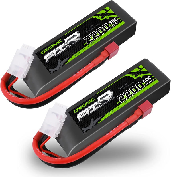 OVONIC 3S Lipo Battery, 50C 2200mAh 11.1V with Dean-Style T Connector for RC Airplane Quadcopter